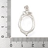 925 Sterling Silver Micro Pave Clear Cubic Zirconia Open Back Bezel Pendant Cabochon Settings STER-B005-15P-3