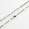 Tarnish Resistant 304 Stainless Steel Ball Chain Necklace Making LS-NJEW-R225-04-2