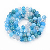 Electroplate Glass Beads Strands X-EGLA-S194-18B-2