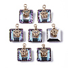 Electroplate Glass Charms X-EGLA-N005-002B-2