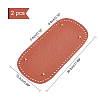   2Pcs PU Leather with Iron Oval Bottom FIND-PH0001-99B-4