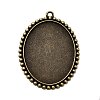 Vintage Tibetan Style Alloy Pendant Cabochon Bezel Settings TIBEP-M018-136AB-NF-1