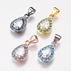 Brass Micro Pave Cubic Zirconia Pendants KK-I614-063-1