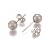 Tarnish Resistant 304 Stainless Steel Stud Earrings EJEW-L215-58D-P-2