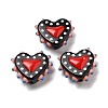 Baking Paint Glass Bumpy Beads Heart LAMP-V001-07F-1