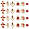 24Pcs 6 Styles Alloy Rhinestone Pendants ENAM-PH0003-27-1