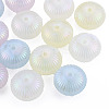 Rainbow Iridescent Plating Acrylic Beads OACR-N010-051-1