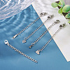 15Pcs 5 Styles 304/201 Stainless Steel Chain Extender STAS-TA0005-80-4