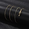 1mm Rack Plating Brass Box Chain Adjustable Slider Necklaces for Women Men MAK-L044-02G-2