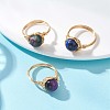 Natural Tiger Eye Finger Rings RJEW-JR00986-1