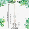 Natural Raw Rose Quartz and Natural Green Aventurine Pendant Decoration HJEW-WH0043-19B-2