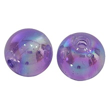 Medium Orchid AB Color Transparent Acrylic Round Beads X-PL732-10