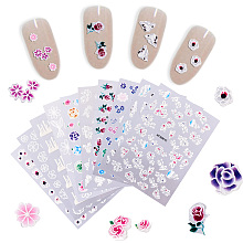 Fashewelry 10 Sheets 10 Patterns 5D Nail Art Stickers Anaglyph Decals MRMJ-FW0001-03