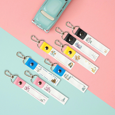 PU Leather & Cotton Name Marker Keychain AJEW-WH0514-037-1