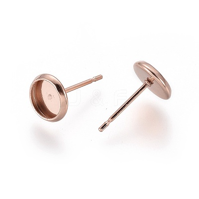 304 Stainless Steel Stud Earring Settings LS-X-STAS-K131-A-01RG-1