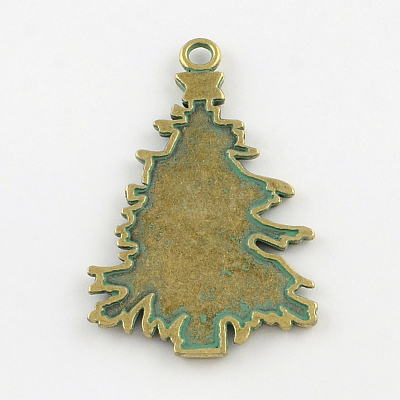 Christmas Tree Zinc Alloy Big Pendants PALLOY-R065-066-FF-1