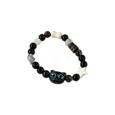 Wood and Glass Beaded Bracelets FS-WG04B26-03-1