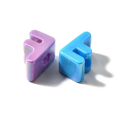 UV Plating Opaque Acrylic European Beads SACR-Z007-01F-1