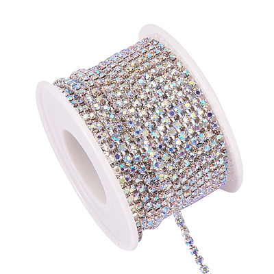 Brass Rhinestone Strass Chains CHC-T001-SS10-02S-1