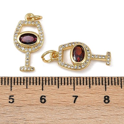 Brass Micro Pave Cubic Zirconia Pendants KK-I358-075G-1