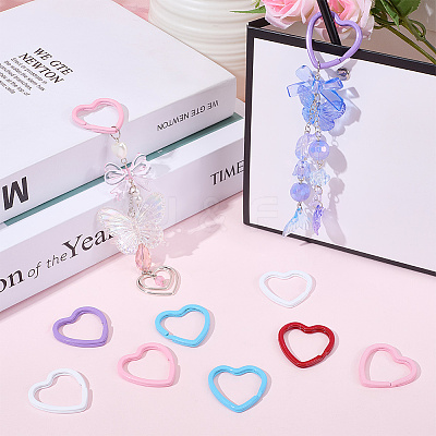 30Pcs 5 Colors Paint Spraying Iron Split Rings DIY-SC0029-16-1