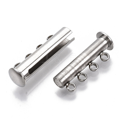 Tarnish Resistant 201 Stainless Steel Magnetic Slide Lock Clasps X-STAS-S079-159P-1