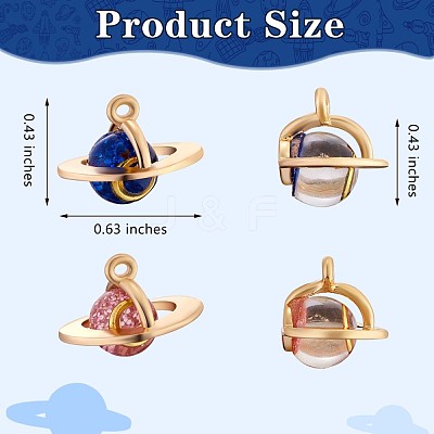 20Pcs Alloy Planets Charm Pendant 3D Planets Charm with Moon Universe Pendant for Jewelry Necklace Earring Making Crafts JX270A-1
