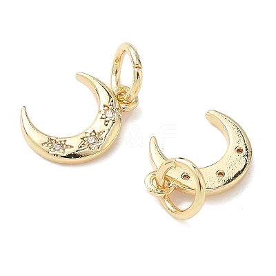Brass Micro Pave Cubic Zirconia Pendants KK-D386-15G-02-1