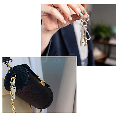 4Pcs Zinc Alloy Spring Gate Ring Keychain HJEW-DC00030-1