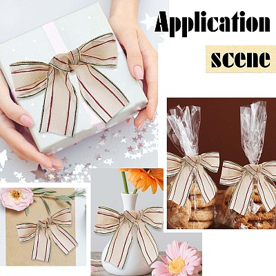 Polyester Stripe Pattern Ribbons OCOR-WH0060-43-1