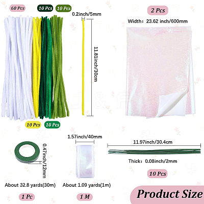 DIY Chenille Stem Tinsel Garland Craft Kits DIY-SC0033-14C-1