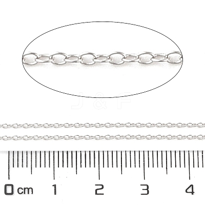 Anti-Tarnish Rhodium Plated 925 Sterling Silver Cable Chains STER-E072-02P-01-1