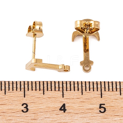 Ion Plating(IP) 304 Stainless Steel Stud Earrings FIND-Q103-01T-G-1