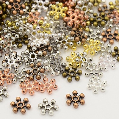 Mixed Tibetan Silver Snowflake Spacer Beads X-TIBEB-X0009-1