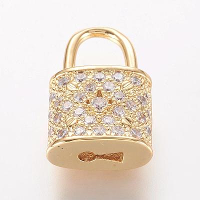 Brass Micro Pave Cubic Zirconia Pendants ZIRC-K060-08G-1