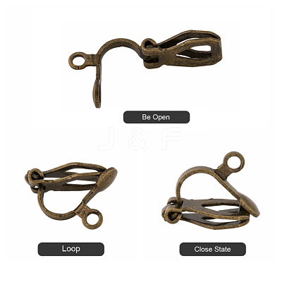 Brass Clip-on Earring Findings EC109-NFAB-1