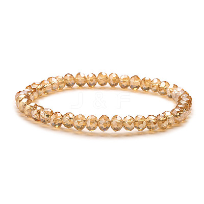 Fashionable Faceted Rondelle Glass Beads Stretch Bracelets for Women Girls Gift TQ6391-8-1