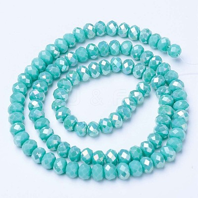 Electroplate Glass Beads Strands EGLA-A034-P1mm-B16-1
