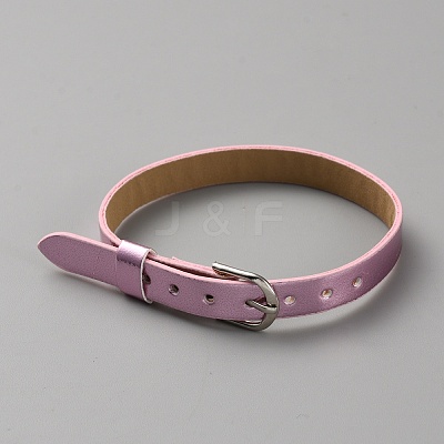 Blank PU Leather Cord Bracelet with Alloy Clasps X1-AJEW-TAC0041-01A-01-1