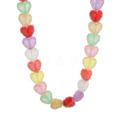 Resin Jelly Heart Beaded Necklaces FS-WGF46B0-01-1