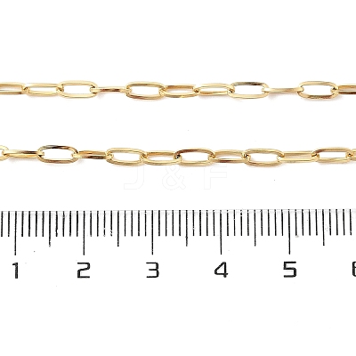 Ion Plating(IP) 304 Stainless Steel Paperclip Chain Necklace for Women NJEW-G097-14G-1