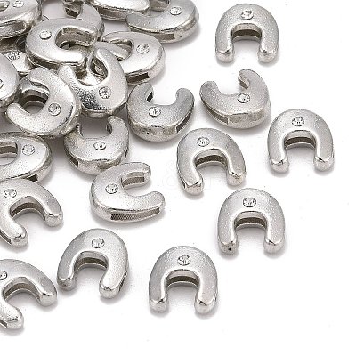 Letter Slider Beads for Watch Band Bracelet Making ALRI-O012-U-NR-1