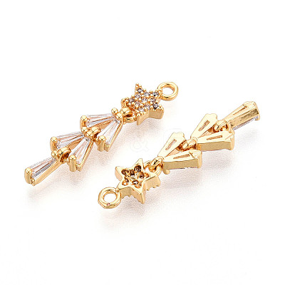 Brass Micro Pave Cubic Zirconia Pendants KK-N263-57G-1