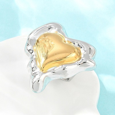 Irregular 304 Stainless Steel Cuff Open Rings SA-CBV3037-01GP-1
