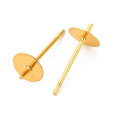 Brass Stud Earring Findings KK-D378-06G-1