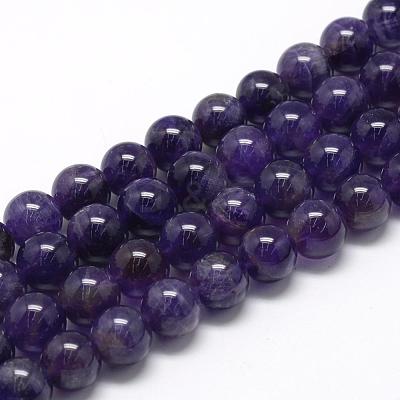 Natural Amethyst Beads Strands G-R446-6mm-21-1