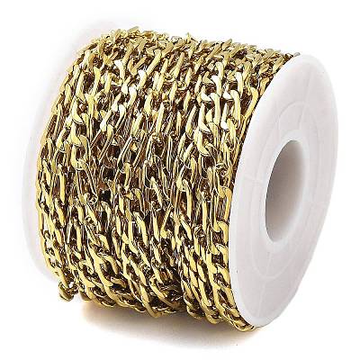 Ion Plating(IP) 304 Stainless Steel Figaro Chains CHS-L019-08G-1