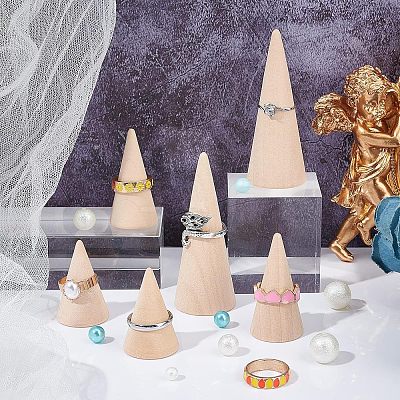 12Pcs 3 Style Wooden Ring Displays RDIS-NB0001-05-1