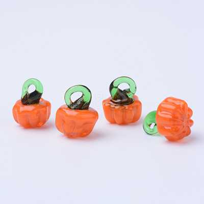 Autumn Theme Handmade Lampwork Pendants LAMP-T001-16-1