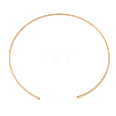 2MM 201 Stainless Steel Wire Cuff Choker Necklace NJEW-Z098-03G-1